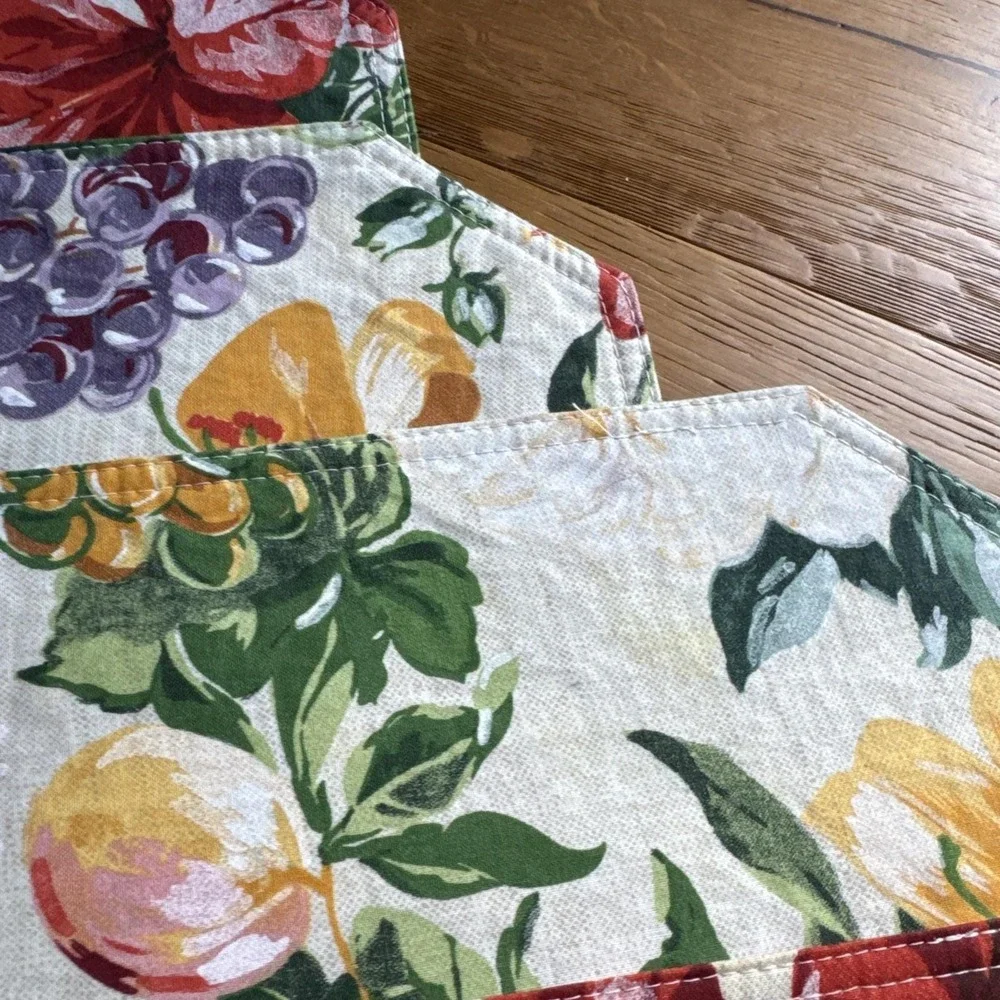 Vintage‎ Floral Placemats Victorian Dinnerware Tableware Dining set of 4
